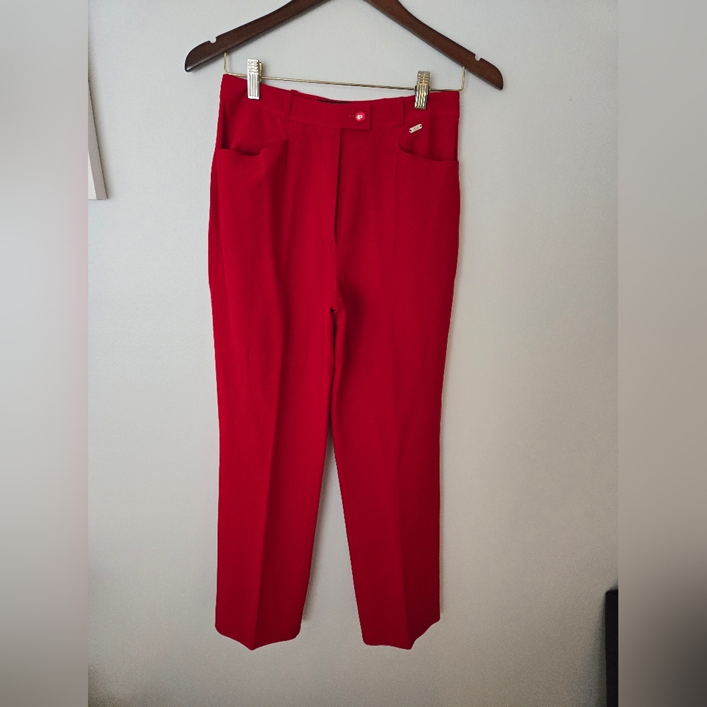 Escada Red Wool Pants. Size 36